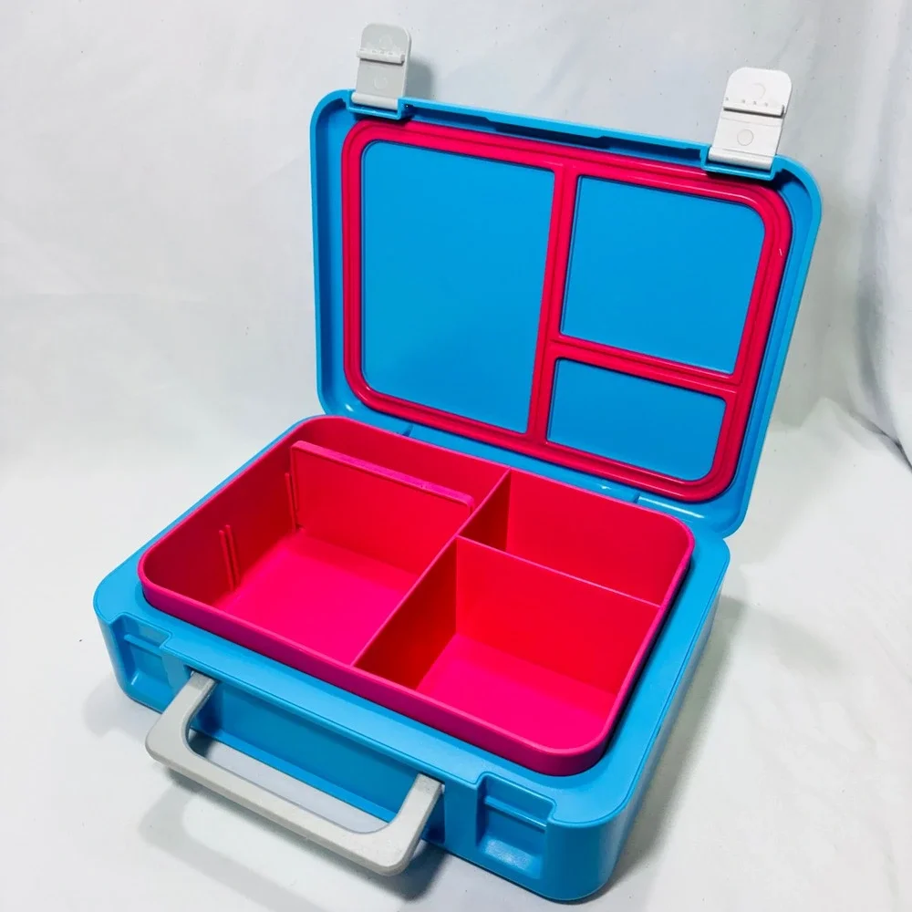 MrBeast Feastables Lunch Box Blue Pink Bento Style Kids Meal Container MRB01204